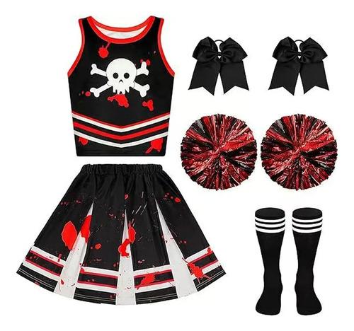 Pirate Cheerleader Costume For Girls, Family School Cheerl 6-7 Years
