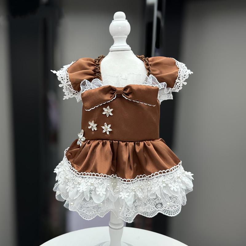 

Xs Small Dog Costume Dresses Summer Pet Clothes Dress Cat Chihuahua Maltese Clothing Yorkie Pomeranian Shih Tzu Dog Apparel XS（old） кофейный