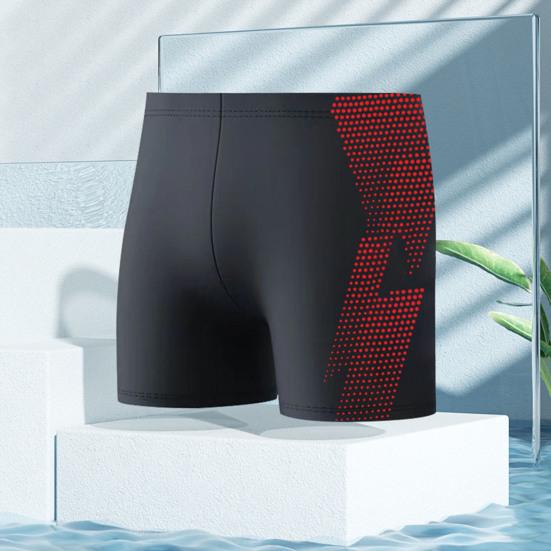 Men Swimming Trunks Quick Dry Soft Elasic High Waist Thin Plus Size Soft Breathable Slim Fit Printed Hot Spring Bathing Shorts Summer Beach Shorts