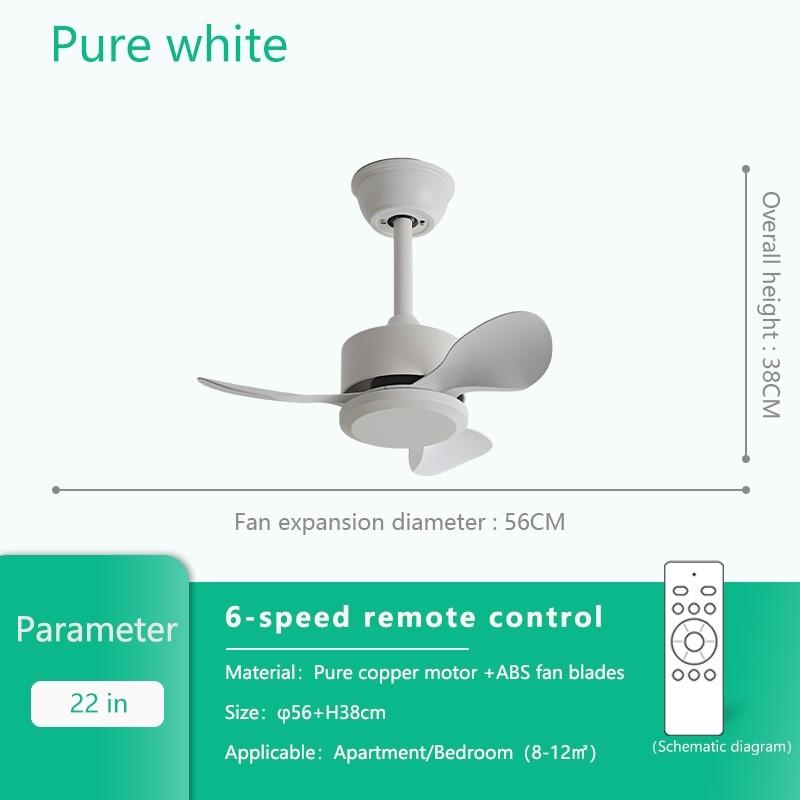 

22 3/5 Blades & LED Lighting Fan Household Electric Ceiling Fan with Hook Silent DC Motor & Energy Saving Fan 3Blade All White No Light