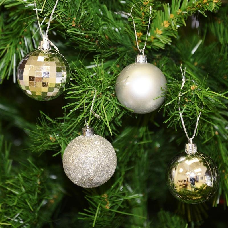 Weihnachtsbaumkugeln 3cm24St. Große Weihnachtskugeln Mehrfarbige Kugeln Dekoration Weihnachtsbaumschmuck Set für Familienzusammenkunft
