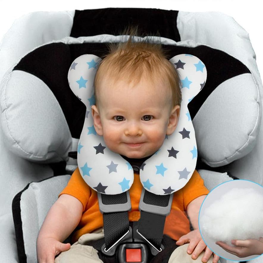 Kinderwagen, Kinderautositz, Kopfstütze, Cartoon-Muster, Nackenstütze, Nackenschutz, waschbar