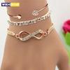 3 stuks/Set Vintage Kristal Strass Hart Armbanden voor Vrouwen Mode Geometrisch Verstelbaar Oneindigheid Manchet Armband Sieraden Cadeaus