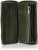 Maya Berry Round Zipper Long Wallet Bundle Holder Card Holder Coin Purse Dyed Italian Leather Green [Lee] "MAYA" 320-1755