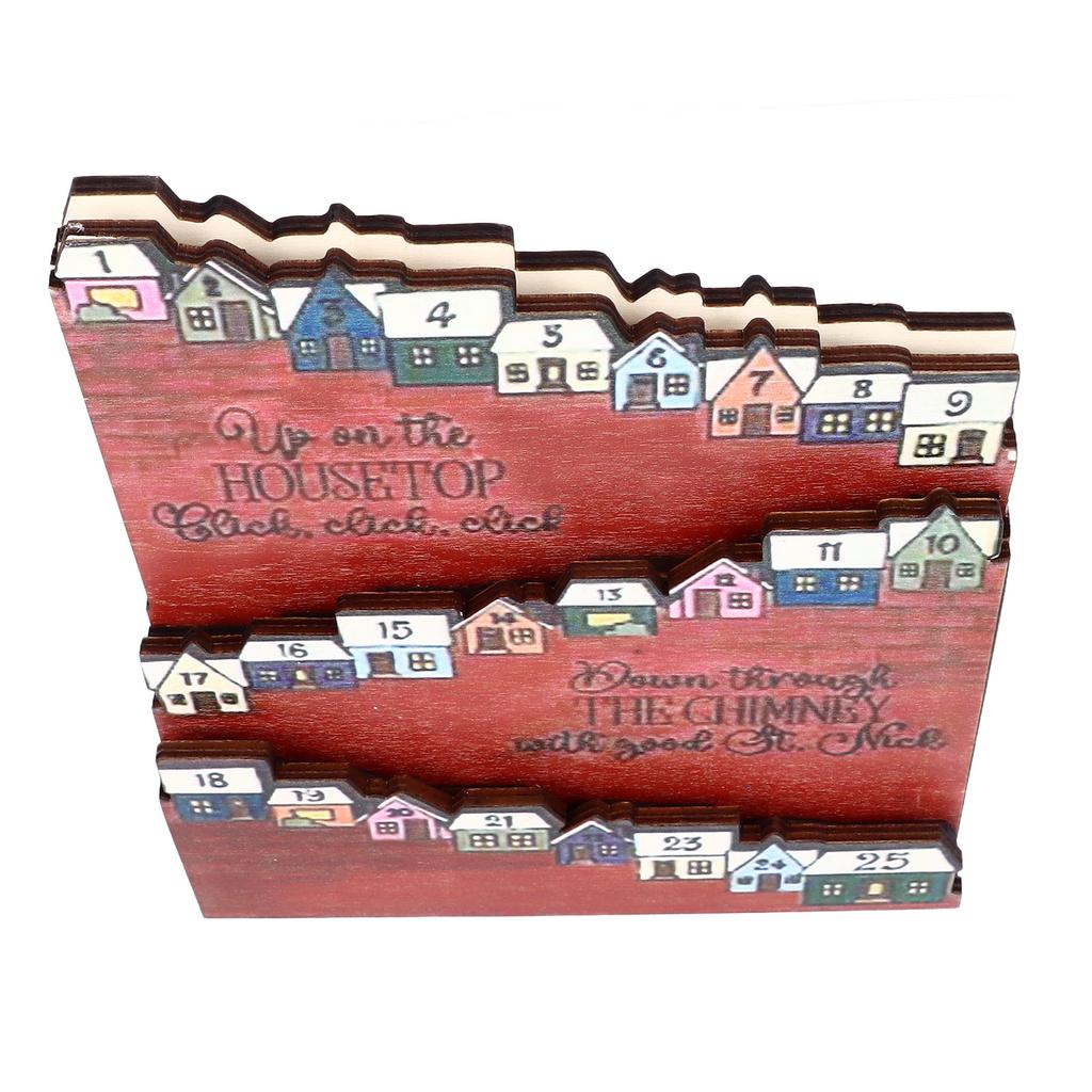 Christmas Countdown Calendar 25 Houses Sturdy Wood Bright Colors Christmas Advent Calendar for Kids