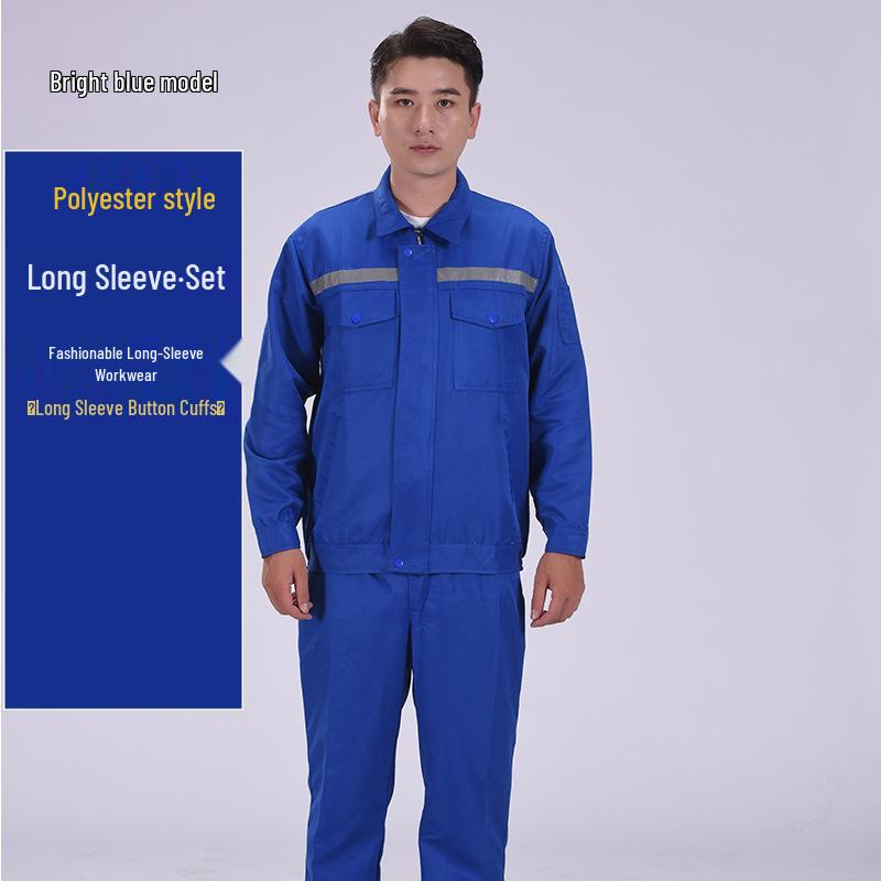 Men's Long Sleeve Workwear Set: Durable Labor Protection, Auto Repair & Site-Ready Uniform