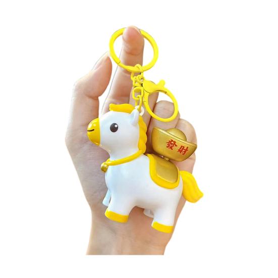 Portable Keychain Rotating Horse Design Key Ring Compact Size Horse Charm Miniature Decompression Toy
