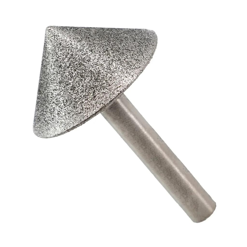 120# Grit Grinding Head 90 Degrees Chamfer Cone Processing For Cutting Machining Round Shank Accessory