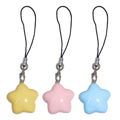 Chaîne Pendentif Mobile avec Breloque Étoile Grasse Dopamine, Lanière de Porte-Clés en Plastique/Résine, Corde Lanyard pour Téléphone pour Filles
