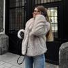Autumn and winter new large size women's fur coat, toka, artificial wool short top