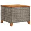Garden Table Gray 45x45x37 Cm Poly Rattan Acacia Wood