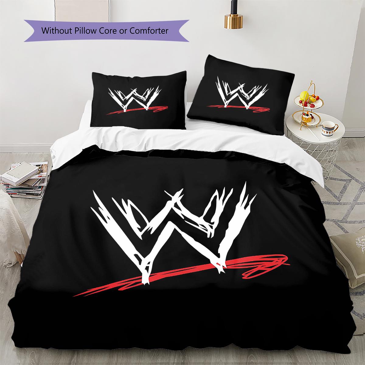 

WWE Pattern Bedding,Quilt Set Quilt Cover Pillowcase Home Birthday Gift (1 * duvet cover + 2 * pillowcase, without core) 135x200cm