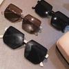 Non-polarized Big Frame Vintage Sunglasses Women Men Square Sun Glasses Retro Eye Glasses Goggle for Male Female Polygon Sunglasses