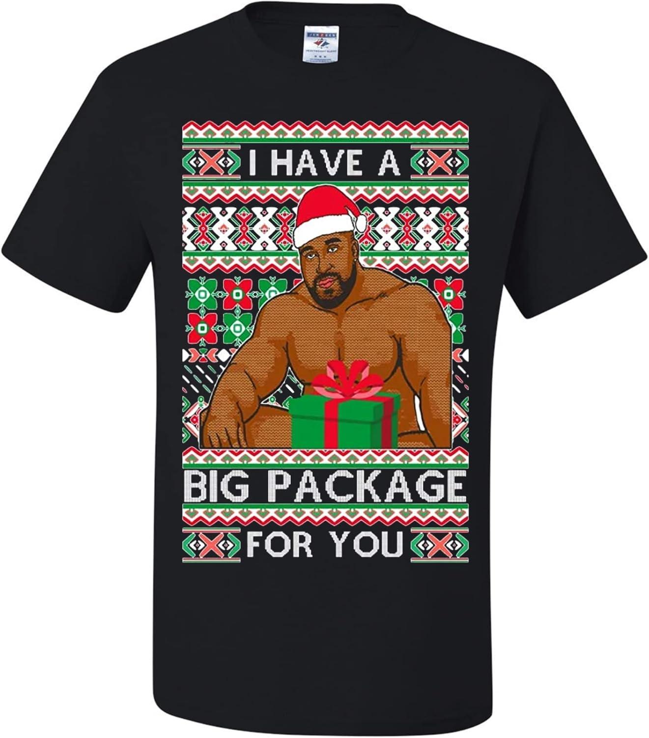 У меня большой пакет мем Барри Вуд уродливые рождественские футболки XXXXXL чёрный