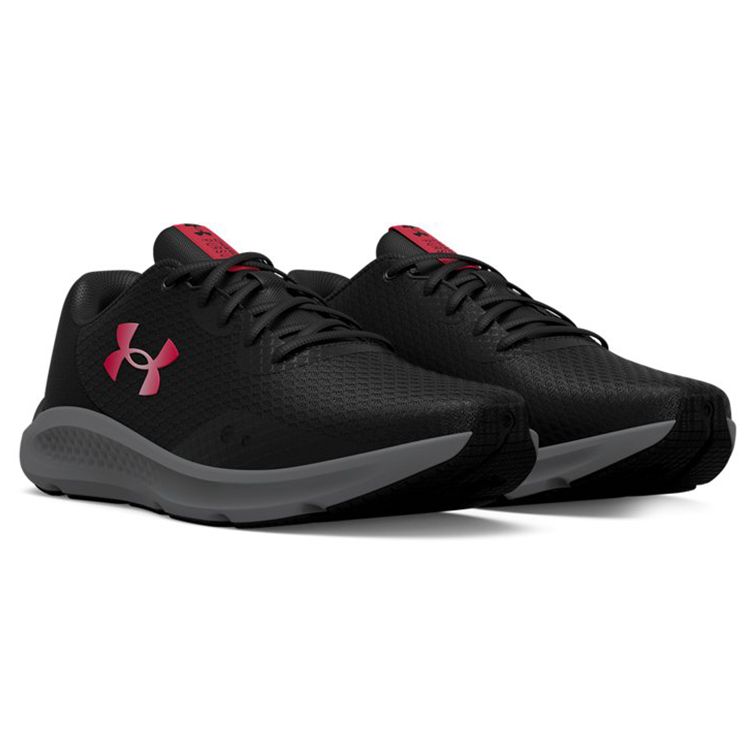 Under Armour Pursuit Charged Comfortable Fabric Low Top Casual Running Shoes Men sneaker Black 3025846-001