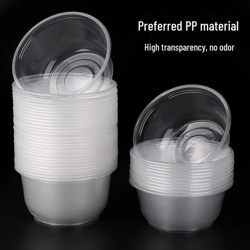 Disposable Round Plastic Takeaway Bowls with Lids