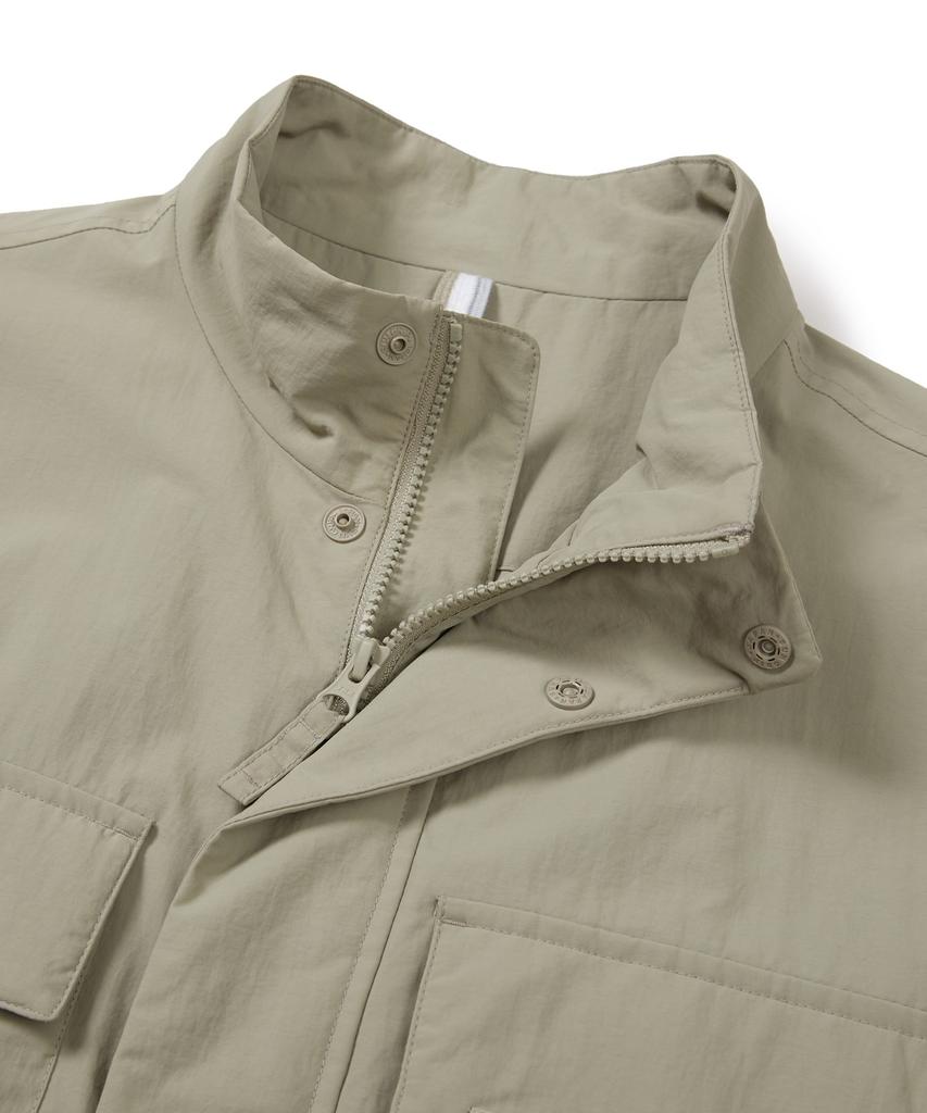 Snowpeak Apparel Cample Stand-Neck Windbreaker (S24Fmcwb14) Beige Gray