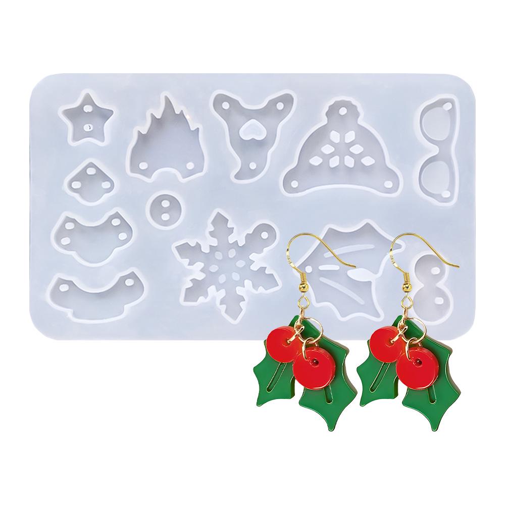 DIY Christmas Earrings & Pendant Silicone Mold - Tree & Snowflake Design