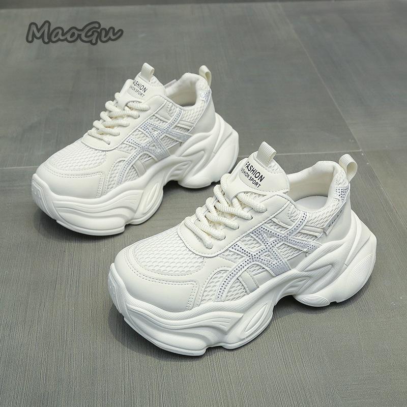 Fashion Height Increasing Mesh Chunky Sneakers for Women 2025 Autumn New Fashion Thick Bottom Casual Shoes Zapatillas De Mujer Size35-40