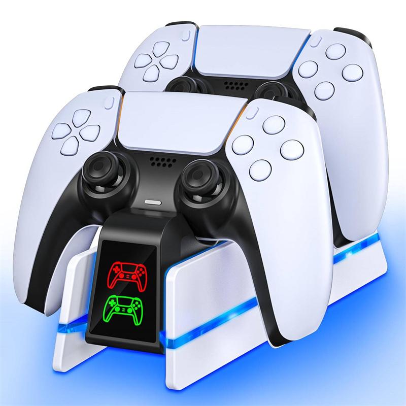 Зарядная станция для контроллера PS5, для Playstation 5 Dualsense/Dualsense Edge, Зарядная станция с 10 светодиодными индикаторами