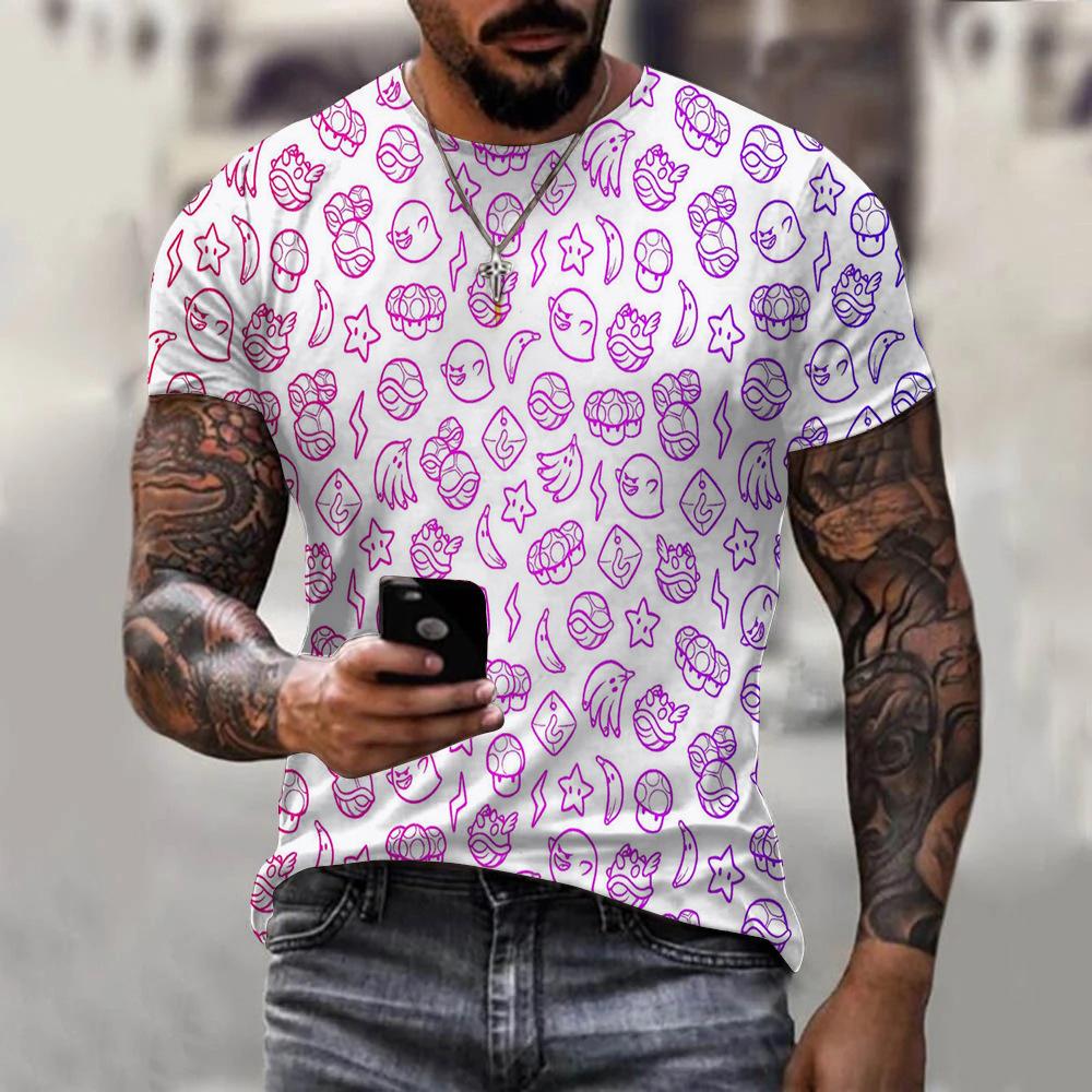 Christmas and summer men's 3D fashionable round neck slim fit T-shirt