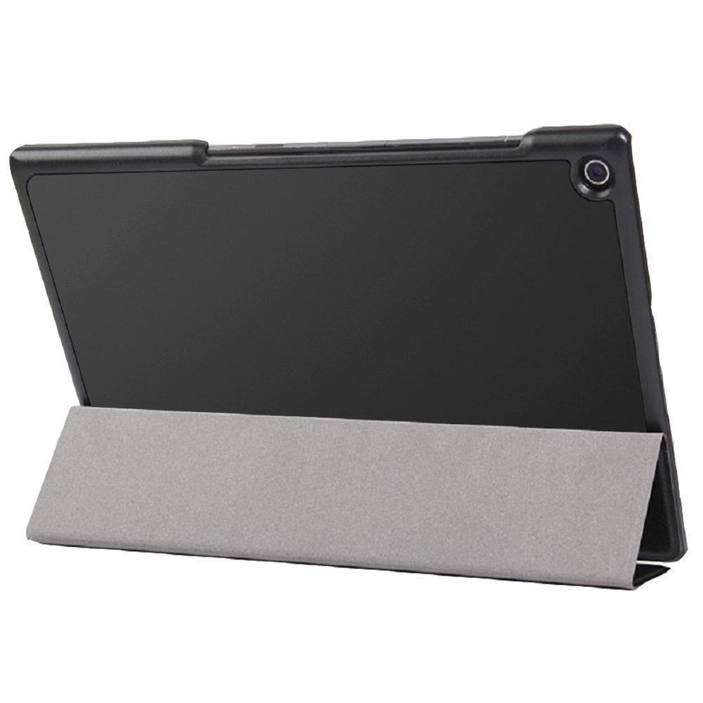 PauTion pouzdro na tablet Sony Xperia Z2 kryt na tablet Xperia Z2 stojánek chytrý kryt odolný proti poškrábání PU kůže Xperia Z2 skládací na tři díly (Tablet Sony, černý)