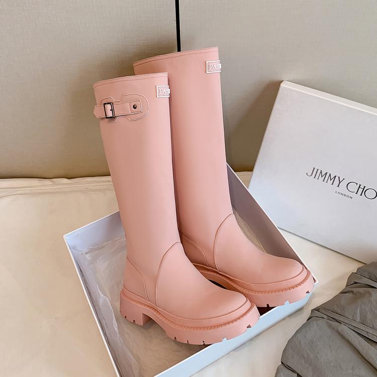 

Красные сапоги~ Naza такие же высокие рыцарские сапоги детские интернет-знаменитость уличные водонепроницаемые сапоги с длинным голенищем 34-40 40 розовый