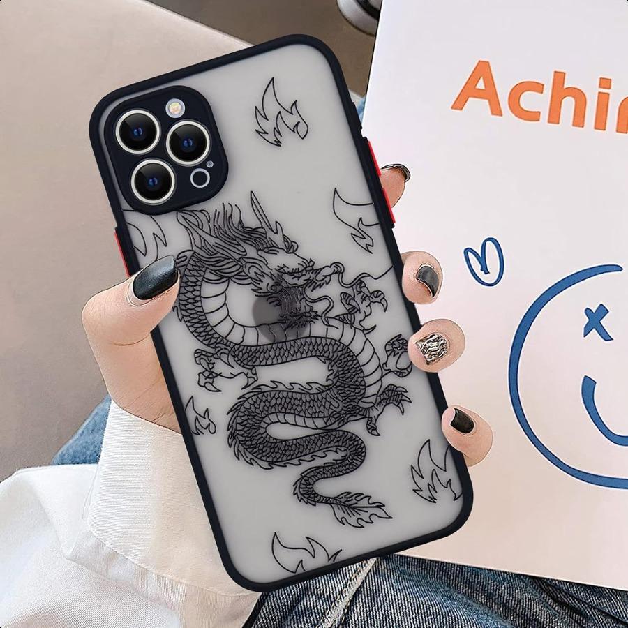 

Совместимый с iPhone 15 Pro Чехол Модный Крутой 3D Дизайн с Рисунком Животного Дракона Матовый Жесткий ПК Задняя Панель Мягкий TPU Бампер Чехол Защита от Ударов United States