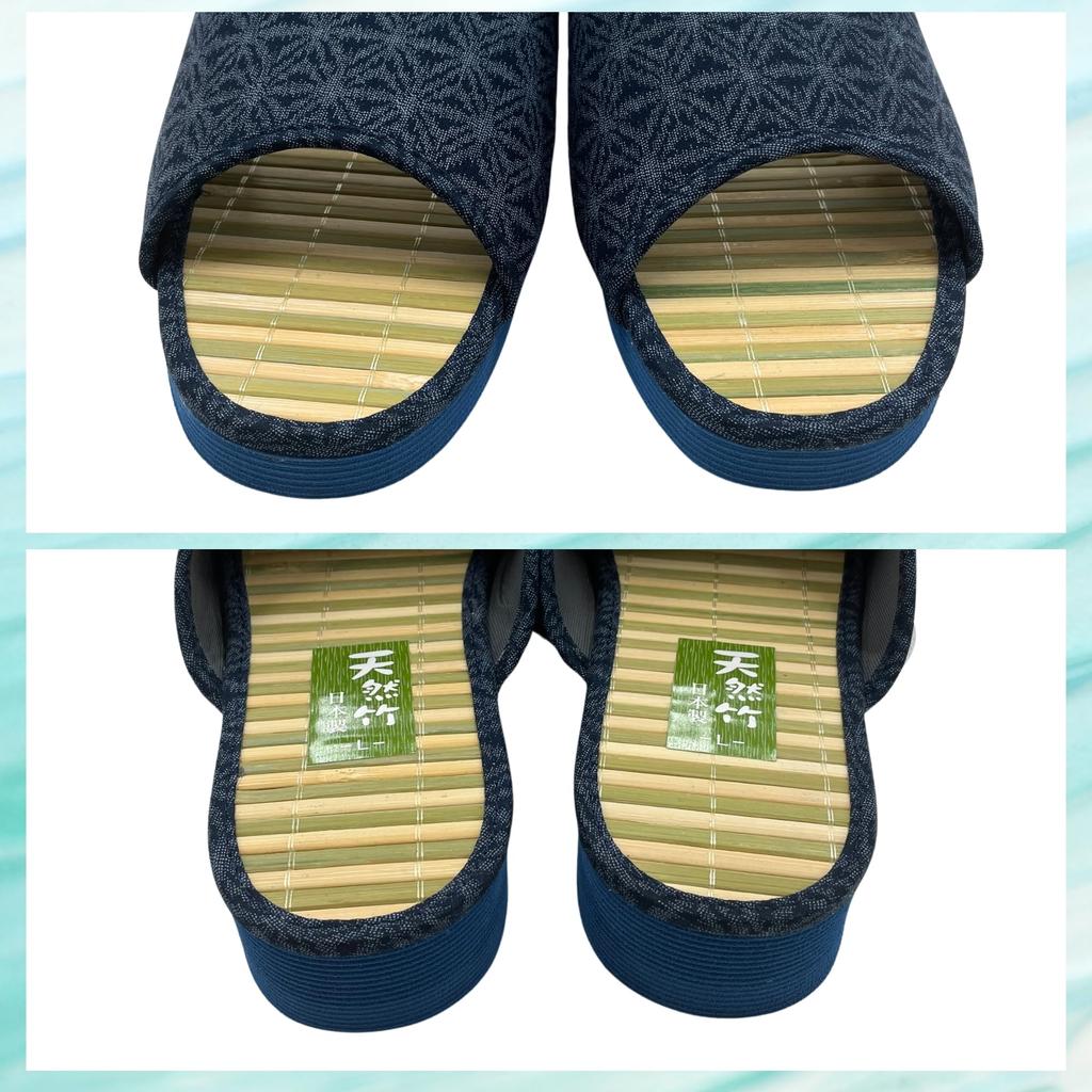 Edoten Shigi Hep Sandals, Bamboo-topped, Made In Japan, Lightweight Sponge Sole, Men's, Asanoha Pattern, Size M, 25cm-25.5cm