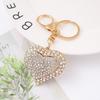 Double Shape Keychains Metal Spring Chain Decorative Rhinestone Pendant Bag Charm