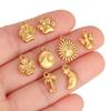 3Pcs Pet Dog Claw/Compass North Star/Sea Wave/Cat's Paw Charms Stainless Small Pendants for Necklace Bracelet DIY Jewelry Making