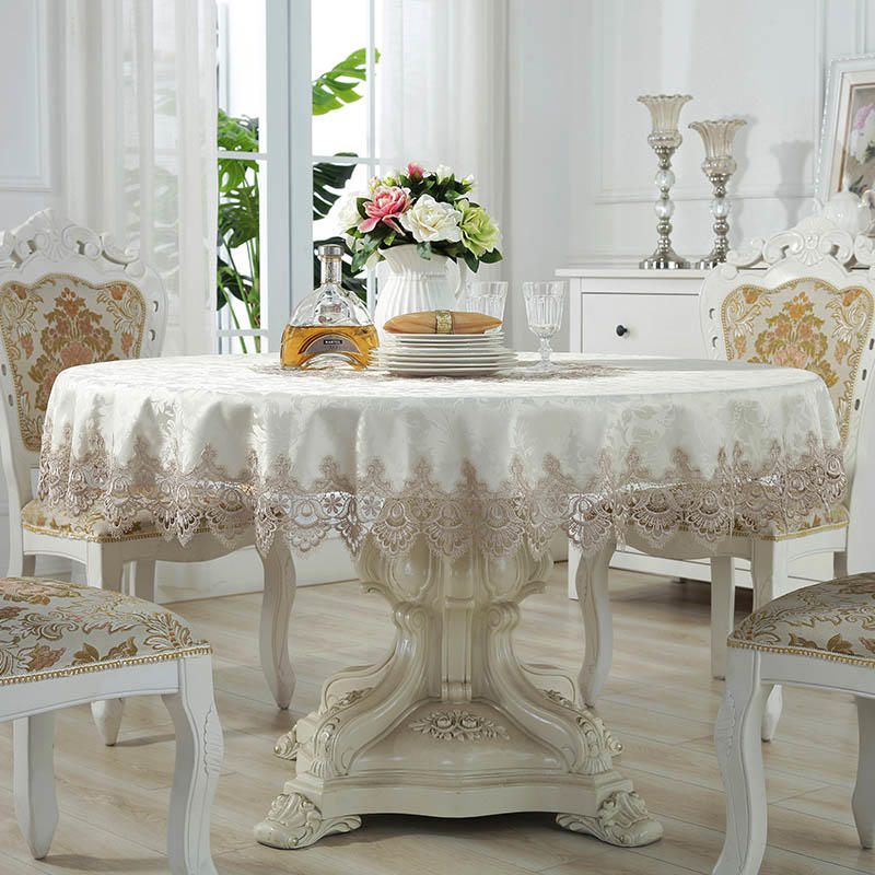 Style Round Tablecloth Elegant Crown Table Cover Kitchen Table Cover Kitchen Table Decorative Table Cover | Layer