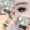 9 Farben Cool Toned Lidschatten-Palette Black Smokey Palette Matte Glitter Lidschatten-Palette Smoky Eye Shadow Eye Pigments Palette