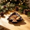 Wooden Snack Tray for Home Christmas Tree Serving Tray Candy Nut Dish Xmas Tree‑Shaped Storage Creative Organizer Guests Plate Decorative