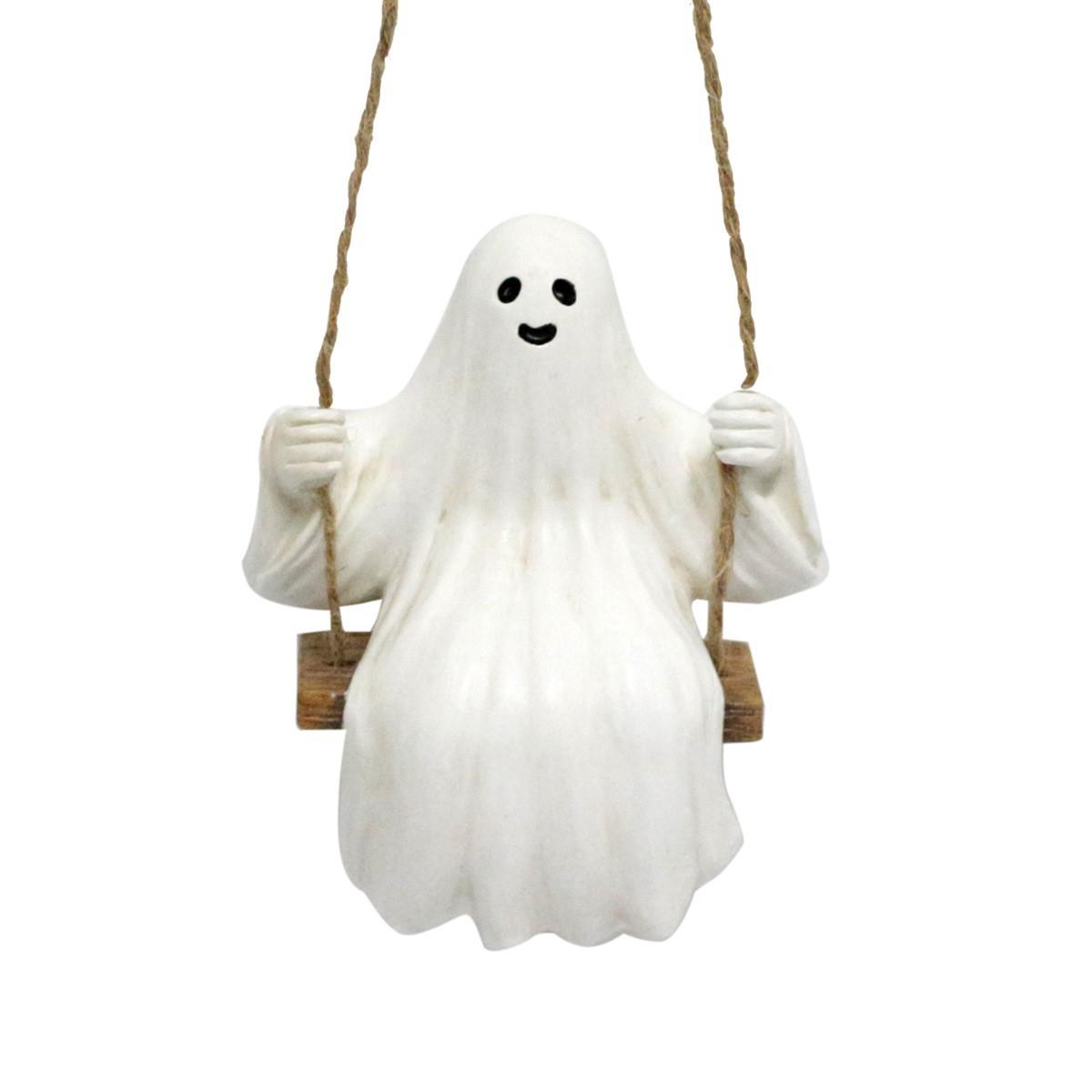 Halloween Cute Swing Specter, Specter Decorative Landscape Hanging Ornaments, Resin Specter Swing Ornament For Outdoor Halloween Decoration Swing Specter