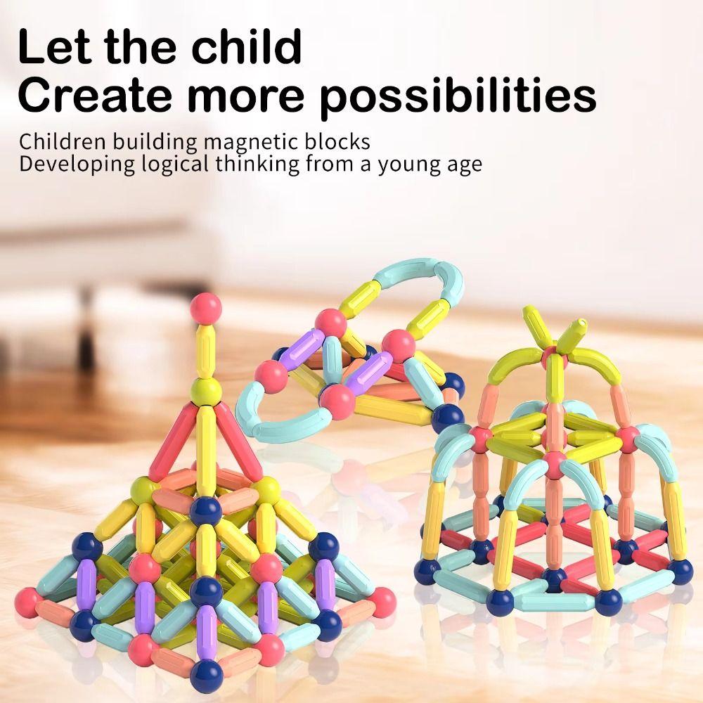 Articulated Magnetic Construction Puzzle Toy Magnetic Sticks Montessori Toy  Desktop Decoration
