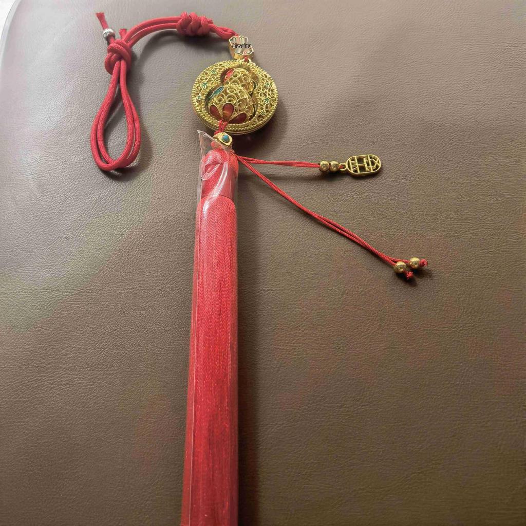 Imitation Brass Ruyi Ping An Pixiu Rearview Mirror Tassel Ornament