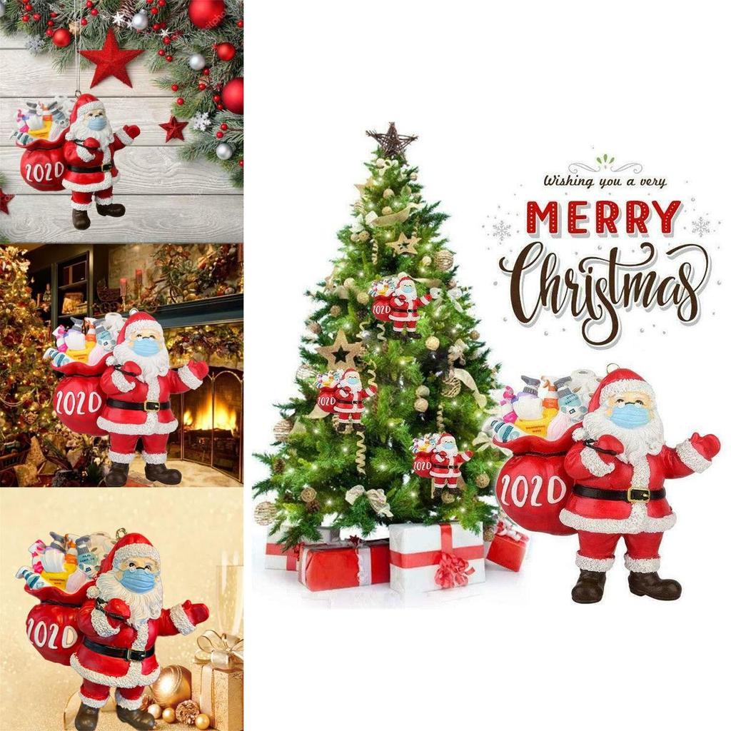 Charming Christmas Tree Ornaments Featuring Santa Claus Wearing A Mask For Holiday Cheer