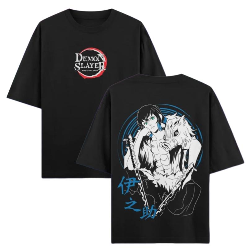 Demon Slayer Inosuke Hashibira Graphic TShirt Beast Breathing Anime Cotton Tee for Men  Kids Casual Streetwear Top S