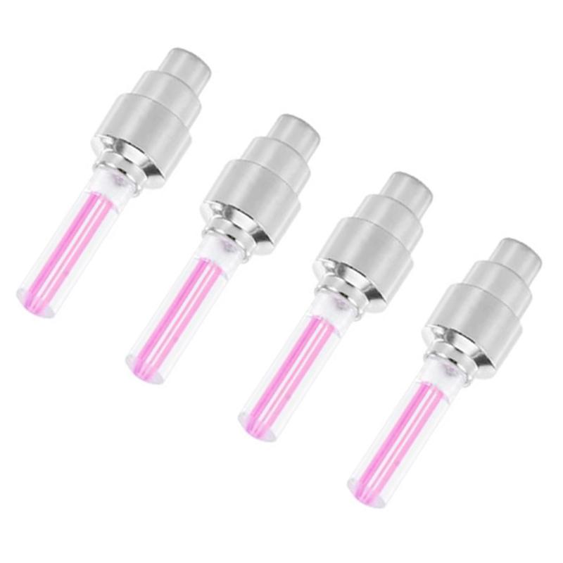2/4Pcs Car Motorcycle Bicycle Tire Valve Caps Light LED Neon Flash Lamp Waterproof Tyre Universal Wheel Lights Car Accessories Valve Stems 1