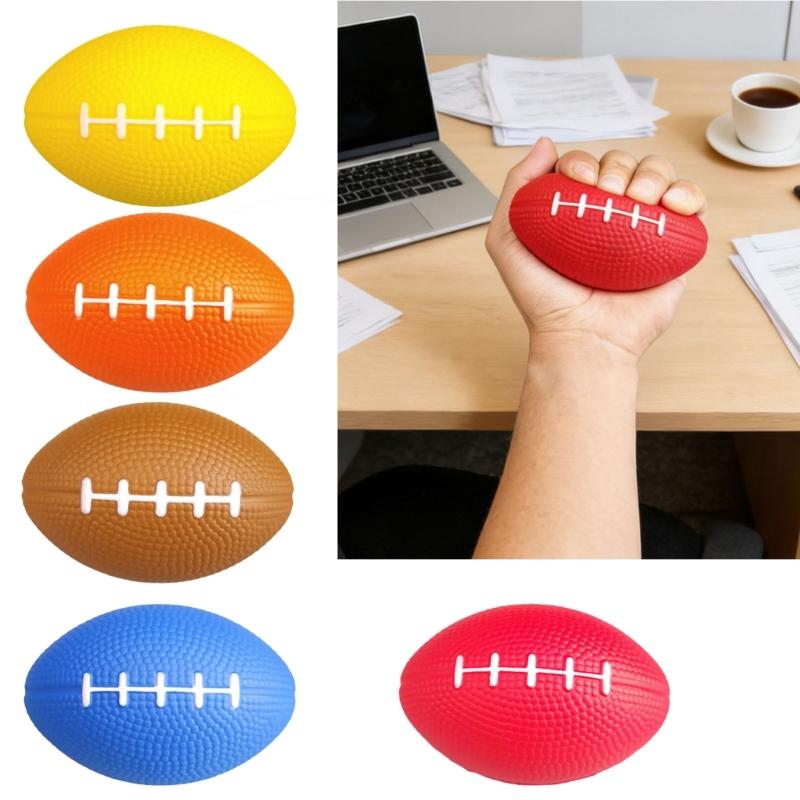 Bright Colored Football Hand Grip Ball High Elasticities Ball for Stress Relief Hand Training and Children Playtimes