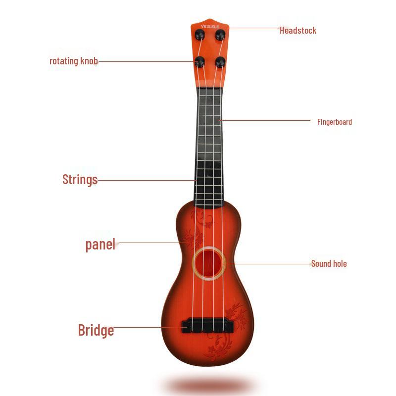 Children's Educational Wood Grain Ukulele with Steel Strings