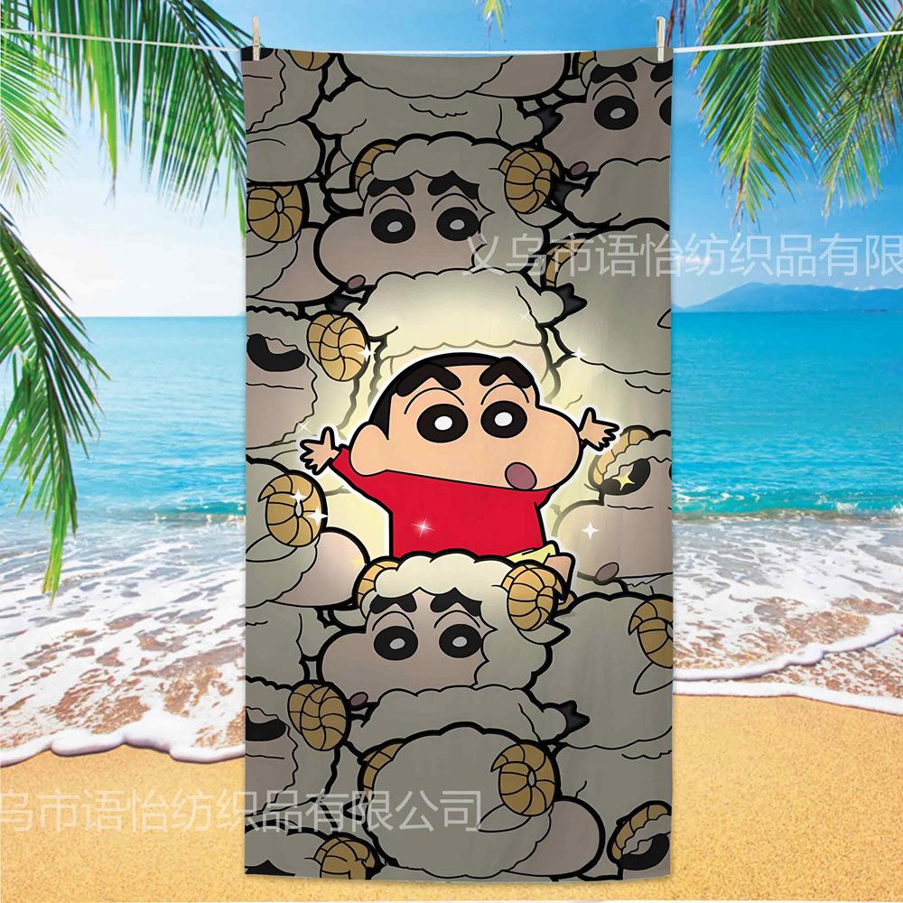 Extra Large Kids Quick Dry Bath Towel Cartoon Character Digital Print Double Sided Flannel Microfiber Beach Towel