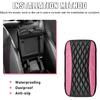 Car Center Console Cushion Pad, PU Leather Waterproof Auto Armrest Box Cover Protector, Comfortable Armrest Seat Box Cover Mat, Universal Car