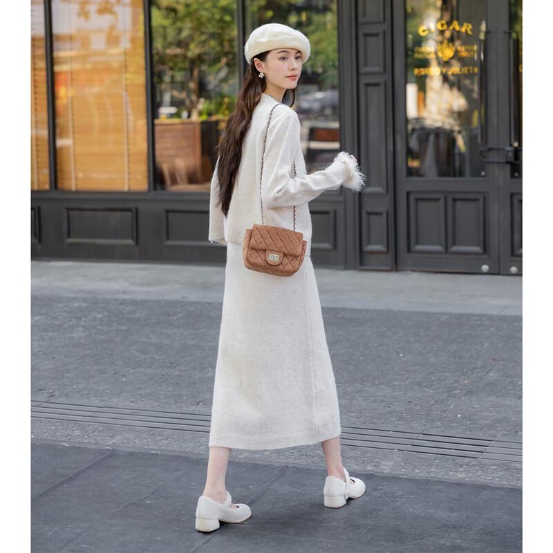 Mocana Elegant Floral Two-Piece Dress & Cardigan Set