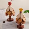 3Pcs Wooden Christmas Tree Trivets for Hot Dishes Heat Insulation