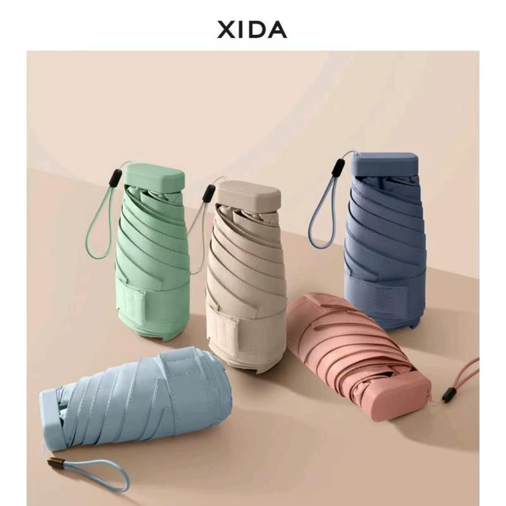 225g Ultra-Light 6-Fold Travel Umbrella, UPF50+ Black Coated Compact Windproof Umbrella for All-Weather Sun & Rain Protection