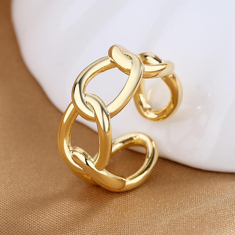 925 Sterling Silver HipHop Ring Open Adjustable Silver/Gold for Women Exquisite Student Girlfriend Jewelry Wedding Party GiftG