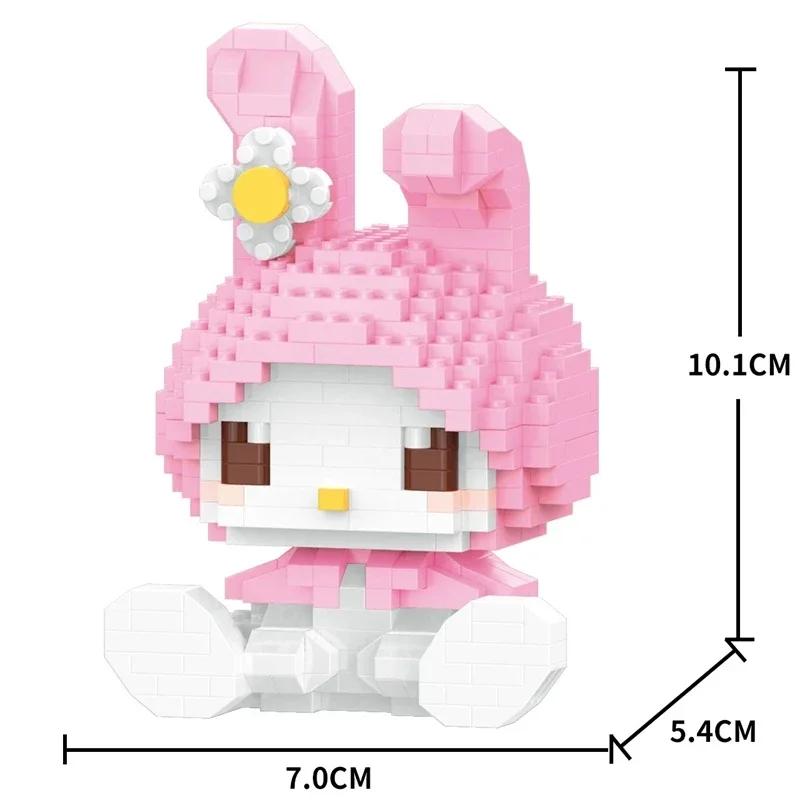 Sanrio Hello Kitty Yeni Yapı Taşı Anime Figürü Kuromi Montajlı Oyuncaklar Dekoratif Süs Model Çocuk Bulmaca Bebekler Hediyeler