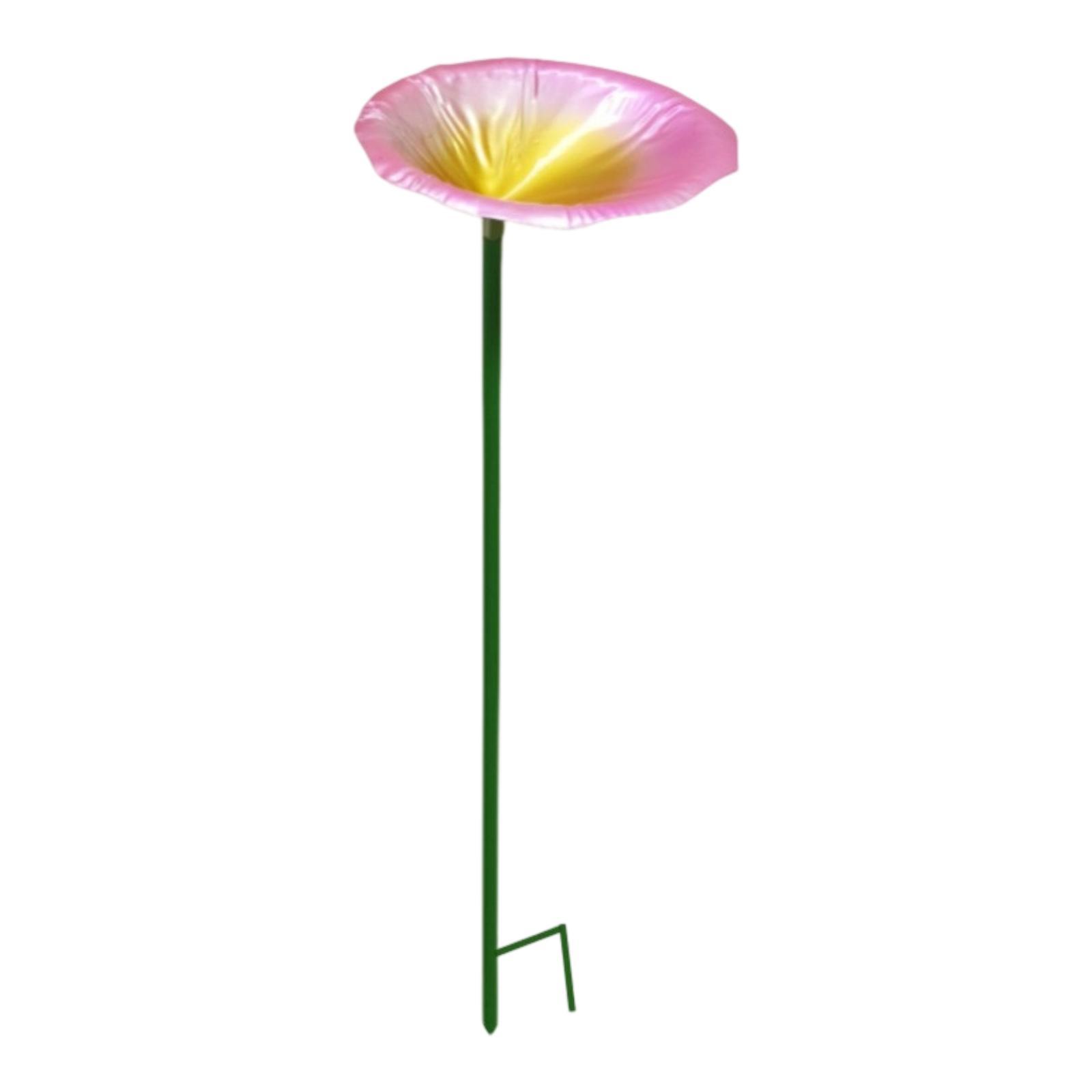 

Bird Feeder Station Weatherproof Iron Ornament Bird Bath Stand Birdfeeder Garden Decor for Lawn Courtyard Yard Outdoor Patio розовый